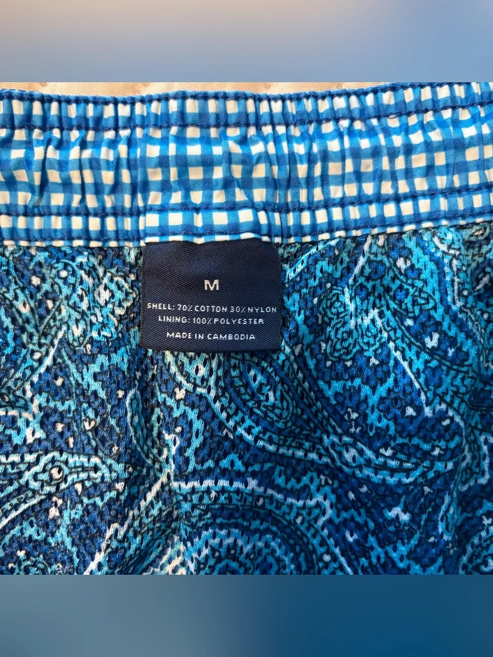 Cremieux- Men's Blue Cargo Swim Trunks Size M